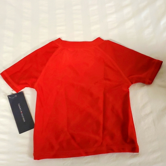 12 Month Tommy Hilfiger 👶 Baby Boy Flag Print Rash Guard 🏊♂️ Swimwear - Picture 2 of 3